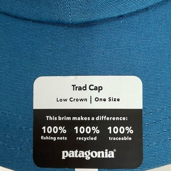 Patagonia Cap Hat Icon Trad Wavy Blue NWT Ball Cap Outdoor Fitz Roy - Picture 2 of 12